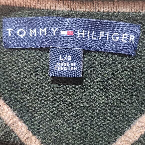 Men's Tommy Hilfiger Sweater Knit Pullover Cotton Preppy Golf Large L - Picture 5 of 6